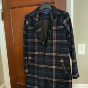 Apt 9 coat, Apartment 9 Long coat, size large, plaid